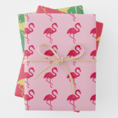 Neon Pink Flamingo Tropical Geschenkpapier Set (Beispiel)