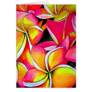 Neon pink Frangipani Plumeria Beach Art Blume