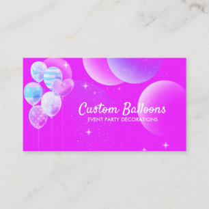 Neon Pink Gift Shop Balloons Visitenkarte