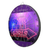 Neon Pink Girls signieren Thunder_Cove Dartscheibe (Vorderseite rechts)