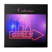 Neon Pink Girls signieren Thunder_Cove Fliese (Vorderseite)