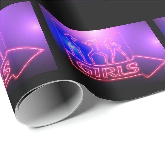 Neon Pink Girls signieren Thunder_Cove Geschenkpapier (Rolleneckpunkt)