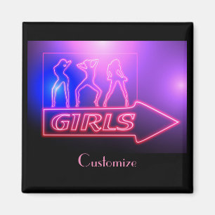 Neon Pink Girls signieren Thunder_Cove Magnet