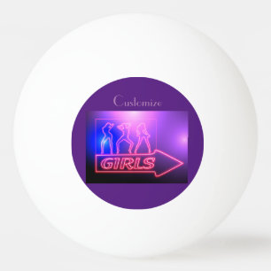 Neon Pink Girls signieren Thunder_Cove Tischtennisball