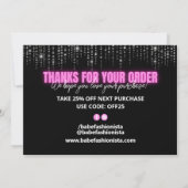 Neon Pink Glam Vielen Dank für Ihre Karte (Rückseite)