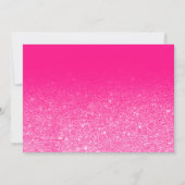 Neon pink Glitzer ombre script Foto Annaprashan Einladung (Rückseite)