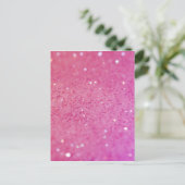Neon Pink Glitzer Sparkle Postkarte (Stehend Vorderseite)