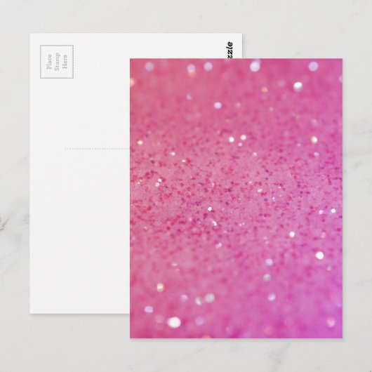 Neon Pink Glitzer Sparkle Postkarte (Vorne/Hinten)