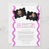 Neon Pink Glow Class 2025 Foto Abschluss Einladung (Rückseite)