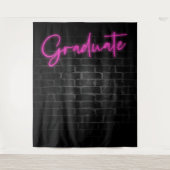 Neon Pink Glow Light | Graduate Party Foto Stand Wandteppich (Vorderseite)