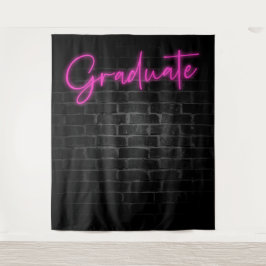 Neon Pink Glow Light | Graduate Party Foto Stand Wandteppich