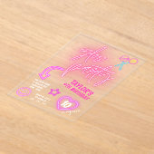 Neon Pink Glow Party Geburtstag Acryleinladungen (Ablage )