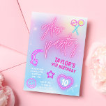 Neon Pink Glow Party Geburtstag Einladung<br><div class="desc">Neon Pink Glow Party Einladung zum Geburtstag</div>