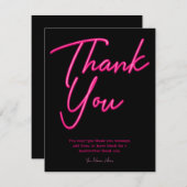 Neon Pink Glow Vielen Dank Einladung (Vorne/Hinten)