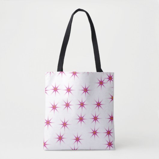 Neon Pink Glows Stars Pattern Tasche (Vorderseite)