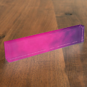 Neon Pink Gradient Desk Namplate - Anpassbar Namensplakette
