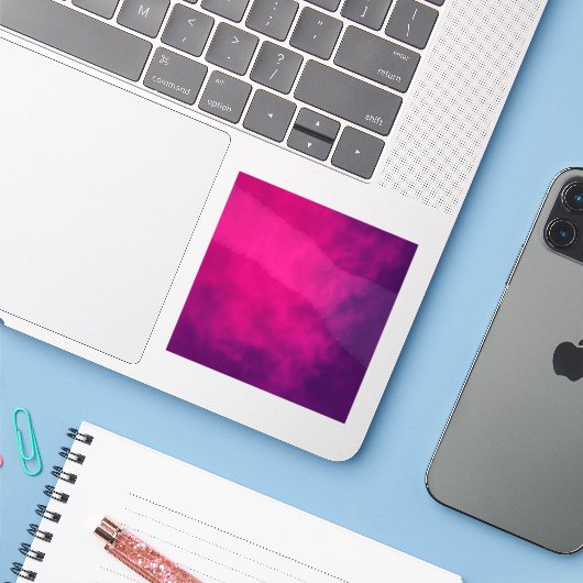 Neon Pink Gradient Vinyl Sticker - individuell ein (Laptop mit iPhone)