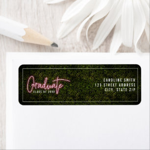 Neon Pink "Graduate" Class of Greenery Abschluss