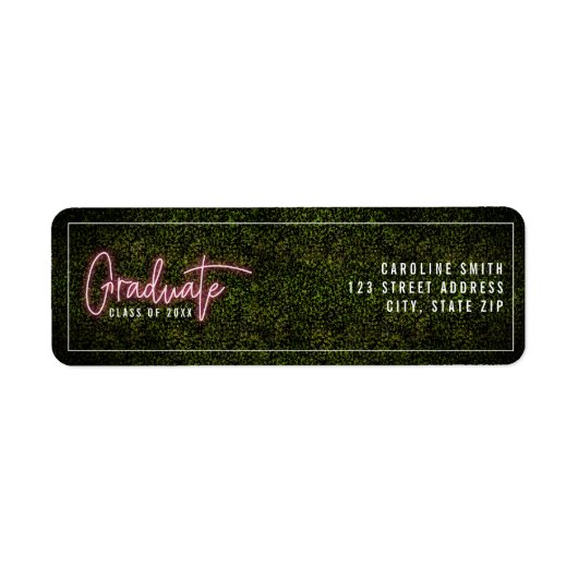 Neon Pink "Graduate" Class of Greenery Abschluss (Vorne)