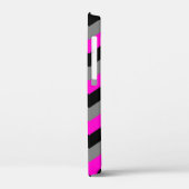 Neon Pink Gray und Black Zigzag Case-Mate iPhone Hülle (Rückseite / Links)
