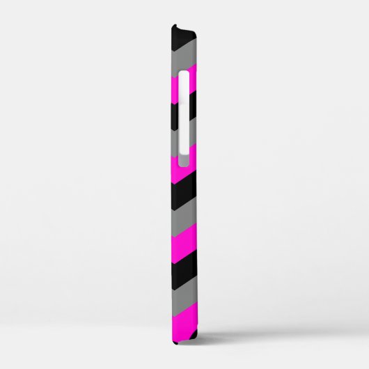 Neon Pink Gray und Black Zigzag Case-Mate iPhone Hülle (Rückseite / Links)