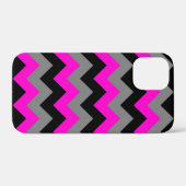 Neon Pink Gray und Black Zigzag Case-Mate iPhone Hülle (Rückseite (Horizontal))