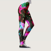 Neon Pink Green Galaxy Yoga Leggings (Rechts)