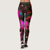 Neon Pink Green Galaxy Yoga Leggings (Rückseite)