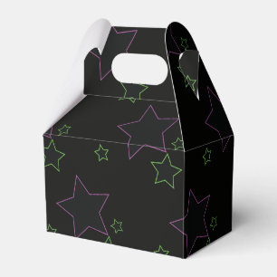 Neon Pink Green Glow Party Stars Candy Favor Box Geschenkschachtel