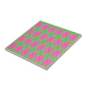 Neon Pink Green Raute Diamond Pattern Fliese (Seite)