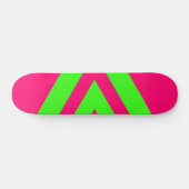 Neon Pink & Green Zigzag Skateboard – Customizable (Horizontal)