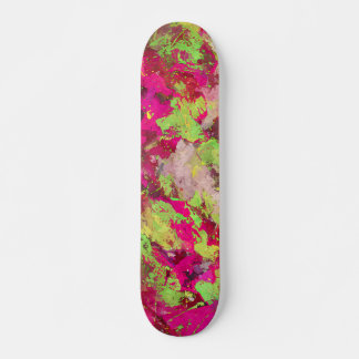 Neon Pink Grüne Grunge-Splatter Skateboard