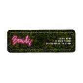 Neon Pink Hair Salon Braids Beruflich Label (Vorne)