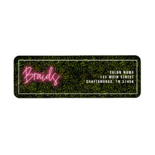 Neon Pink Hair Salon Braids Beruflich Label