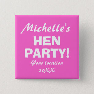 Neon-pink-hen-Party-Abzeichen-Taste für Mädchen Button
