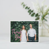 Neon-Pink-Herz und typografisches Foto mit elektri Postkarte (Stehend Vorderseite)