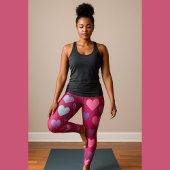 Neon Pink Herzmuster Leggings