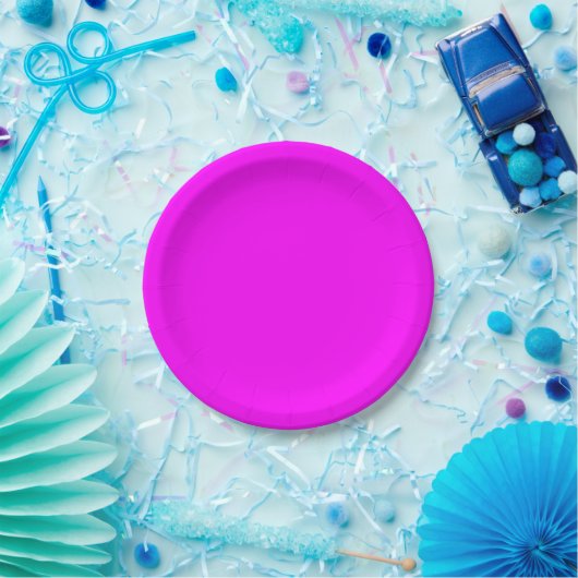 Neon pink hex Code FF00FF Party Plate Pappteller (Party)