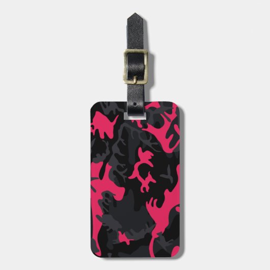 Neon Pink Highlights Camouflage Gepäckanhänger (Vorderseite vertikal)