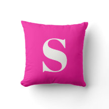 Neon Pink Initial Mit Monogramm Outdoor Pillow