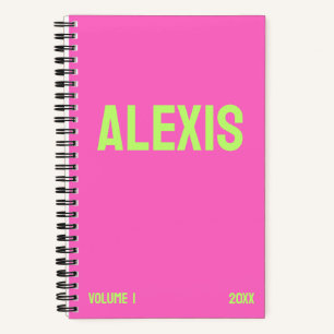 Neon Pink Jahr & Volume Journal Notizblock