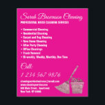 Neon Pink Janitorial Maid House Cleaning Flyer<br><div class="desc">Neon Pink Janitorial Maid House Cleaning</div>