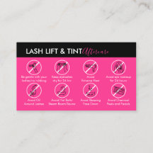 Neon Pink Lash Lift Tint Aftercare Instruktion