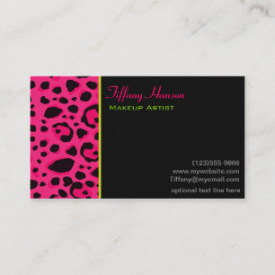 Neon-Pink Leopard Cheetah Druck Visitenkarte