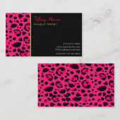 Neon Pink Leopard Cheetah Print Business Card Visitenkarte (Vorne/Hinten)