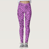 Neon Pink Leopard Print Animal Pattern Leggings (Vorderseite)