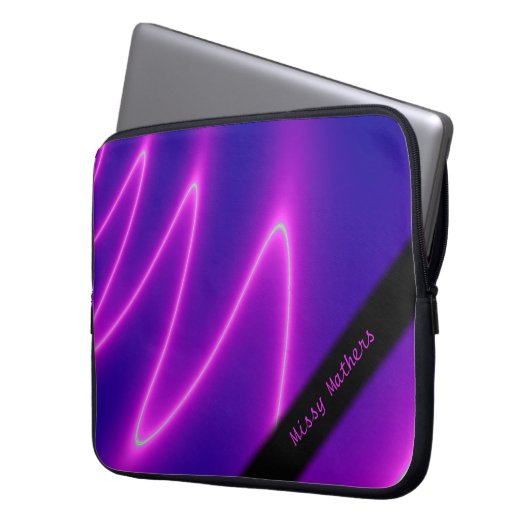 Neon Pink Lightning Personal Laptopschutzhülle (Vorderseite Links)