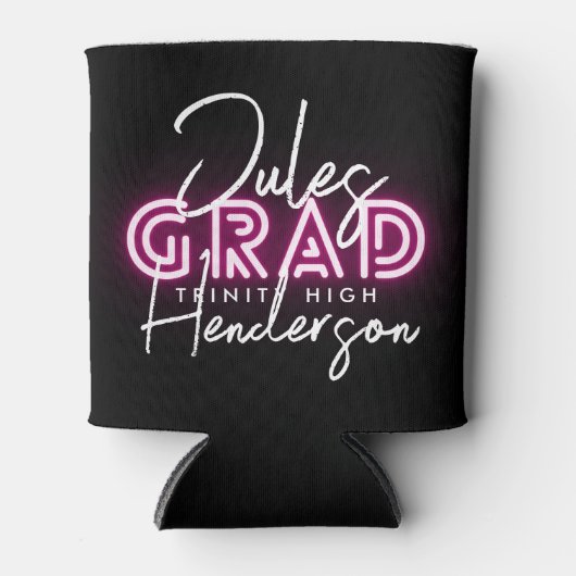 Neon Pink Lights Class of 24 Graduation Party Dosenkühler (Vorderseite)