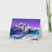 Neon Pink Lila Mountain Mt. Rainier Washington Karte (Vorderseite)