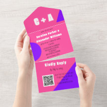 Neon Pink Lila Retro Modernes, feines Elegant